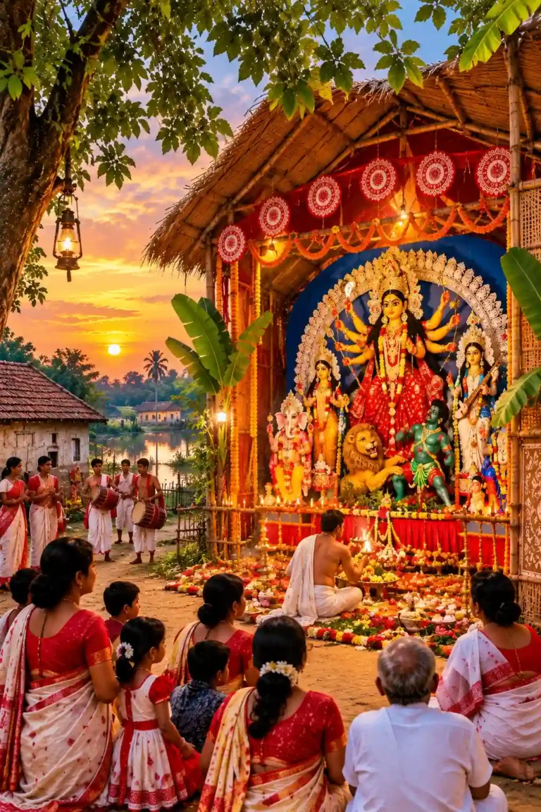 bengali durga puja at sunset (1)